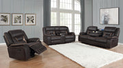 Greer 3-piece Upholstered Reclining Sofa Set Brown - 651354-S3