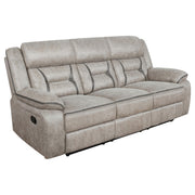 Greer 3-piece Upholstered Reclining Sofa Set Taupe - 651351-S3