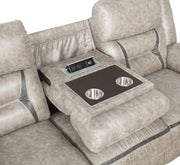 Greer Upholstered Motion Reclining Sofa Taupe - 651351