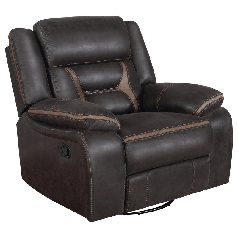 Greer Upholstered Swivel Glider Recliner Chair Brown - 651356