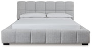 Grendusk Light Gray California King Upholstered Bed - PCB584B3