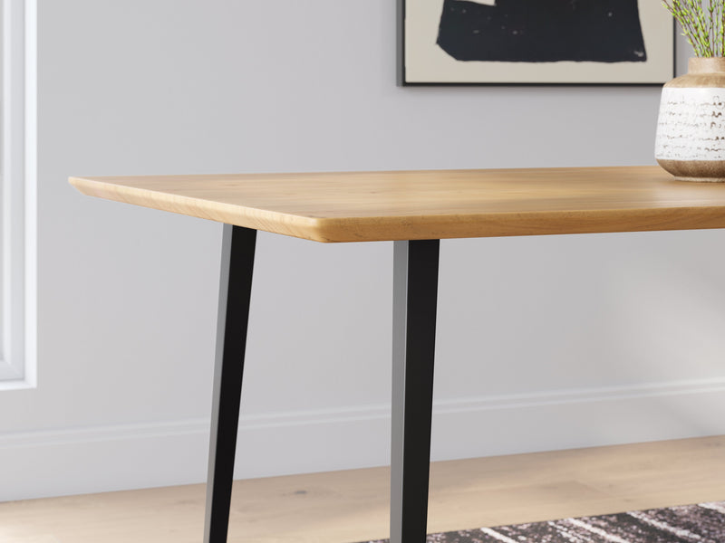 Gretlynn Dining Table and 6 Chairs in Black/Natural from Ashley - Luna Furniture