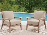 Grover Beach Driftwood Outdoor Lounge Chair with Cushion (Set of 2) - PCP422-820