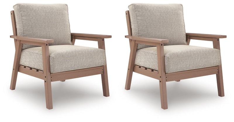 Grover Beach Driftwood Outdoor Lounge Chair with Cushion (Set of 2) - PCP422-820