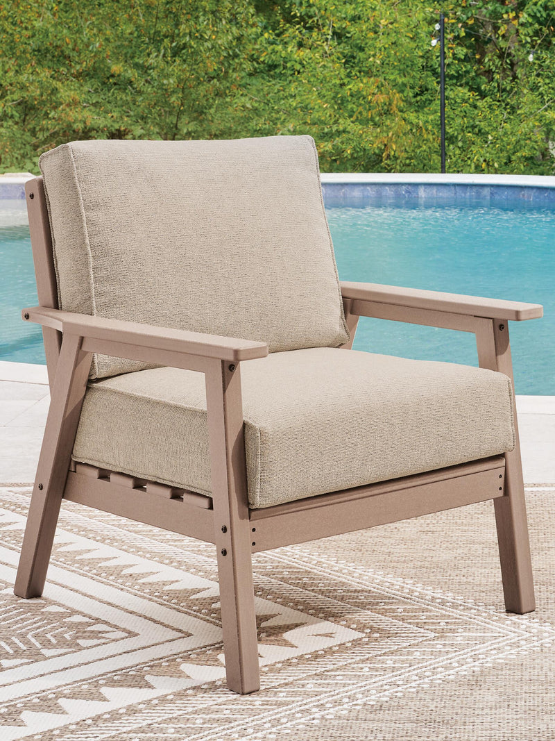 Grover Beach Outdoor Sofa and 2 Chairs with Coffee Table in Driftwood - PKG024040