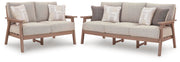 Grover Beach Outdoor Sofa and Loveseat in Driftwood - PKG024037