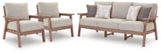 Grover Beach Outdoor Sofa with 2 Lounge Chairs in Driftwood - PKG024041