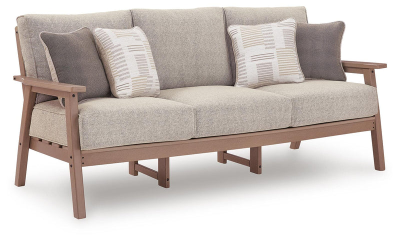 Grover Beach Outdoor Sofa with 2 Lounge Chairs in Driftwood - PKG024041