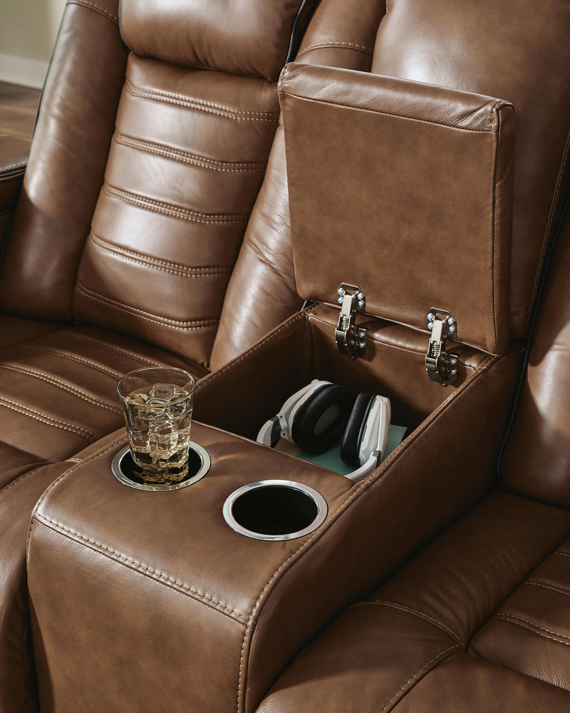 Gruaro Amber Power Reclining Loveseat with Console - PCU1420018