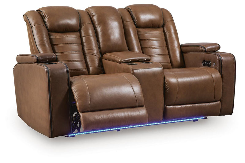 Gruaro Amber Power Reclining Loveseat with Console - PCU1420018