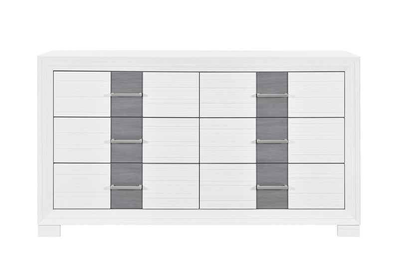Optimus White/Grey Dresser - OPTIMUS-WHT/GRY-DR