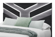 Optimus Black King Bed, Dresser, Mirror And Nighstand - OPTIMUS-BLK/GRY-KB DR MR NS