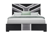 Optimus Black King Bed, Dresser, Mirror And Nighstand - OPTIMUS-BLK/GRY-KB DR MR NS