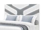 Optimus White Queen Bed, Dresser, Mirror And Nightstand - OPTIMUS-WHT/GRY-QB DR MR NS