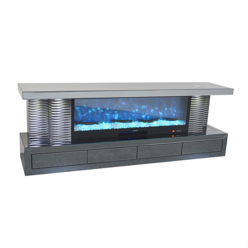 GTVS103 GREY TV STAND FIREPLACE - 210000007814