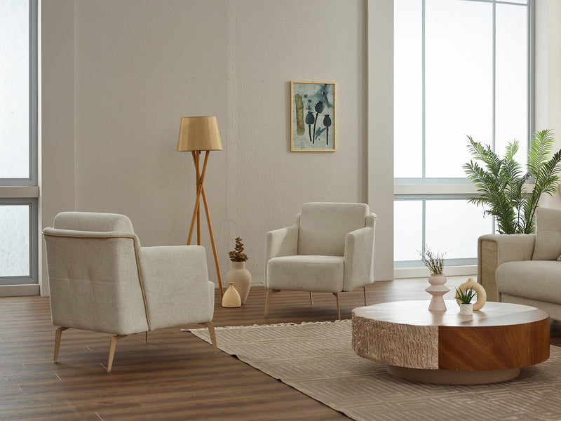 Guido  3-pieces (Sofa & Loveseat & Chair) Livingroom in Beige - 200-SIM-GUI-GIRNE03-321