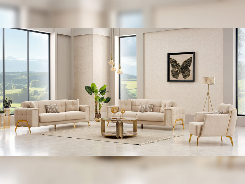 Guido  3-pieces (Sofa & Loveseat & Chair) Livingroom in White - 200-SIM-GUI-GIRNE01-321