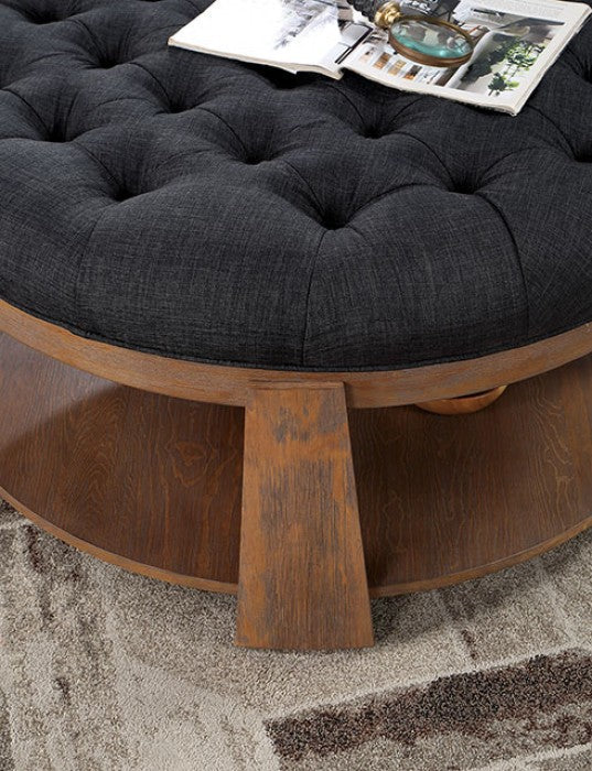 Guis Natural/Dark Gray Ottoman - CM4411DG-C