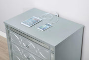 Gunnison 2-drawer Nightstand Silver Metallic - 223212