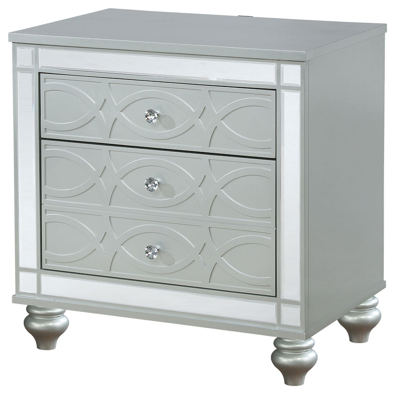 Gunnison 2-drawer Nightstand Silver Metallic - 223212