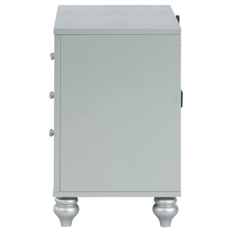 Gunnison 2-drawer Nightstand Silver Metallic - 223212