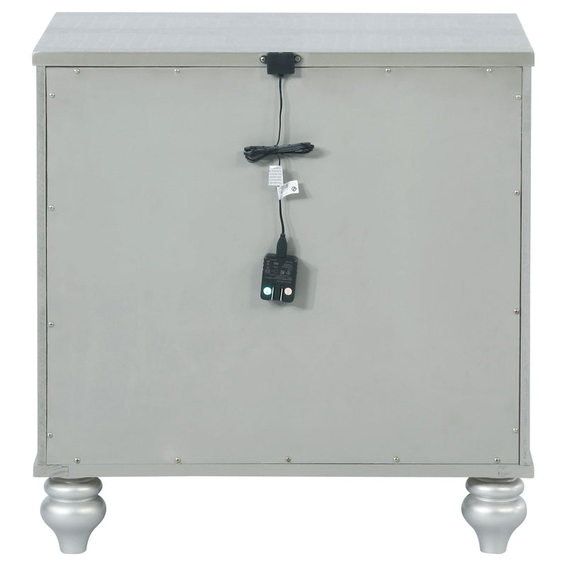 Gunnison 2-drawer Nightstand Silver Metallic - 223212