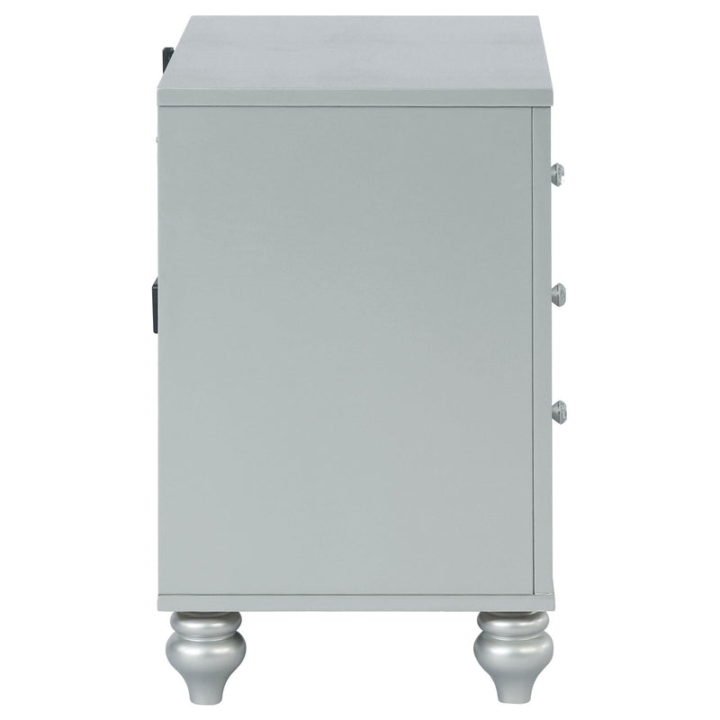 Gunnison 2-drawer Nightstand Silver Metallic - 223212