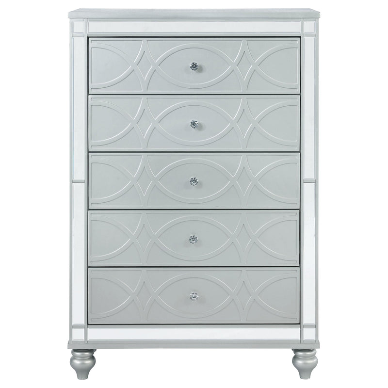 Gunnison 5-drawer Bedroom Chest Silver Metallic - 223215