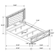 Gunnison Wood Eastern King LED Panel Bed Silver Metallic - 223211KE