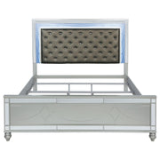 Gunnison Wood Eastern King LED Panel Bed Silver Metallic - 223211KE