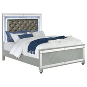 Gunnison Wood Queen LED Panel Bed Silver Metallic - 223211Q