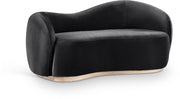 Gustavo 72.5" Velvet Upholstered Upholstered Loveseat in Black - 44081Black-L