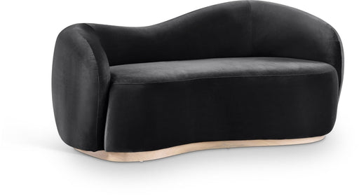 Gustavo 72.5" Velvet Upholstered Upholstered Loveseat in Black - 44081Black-L