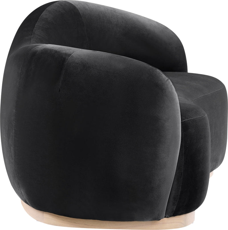 Gustavo 72.5" Velvet Upholstered Upholstered Loveseat in Black - 44081Black-L
