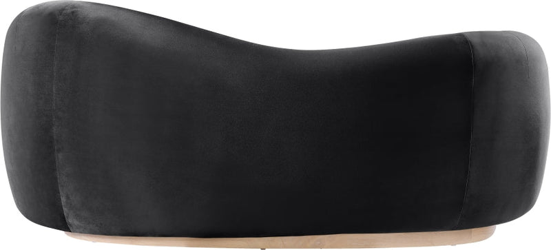 Gustavo 72.5" Velvet Upholstered Upholstered Loveseat in Black - 44081Black-L