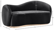 Gustavo 72.5" Velvet Upholstered Upholstered Loveseat in Black - 44081Black-L