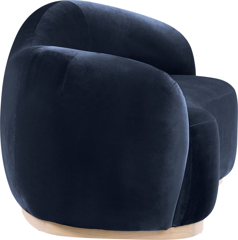 Gustavo 72.5" Velvet Upholstered Upholstered Loveseat in Blue - 44081Navy-L
