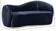 Gustavo 72.5" Velvet Upholstered Upholstered Loveseat in Blue - 44081Navy-L