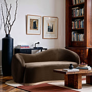 Gustavo 72.5" Velvet Upholstered Upholstered Loveseat in Brown - 44081Brown-L
