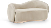 Gustavo 72.5" Velvet Upholstered Upholstered Loveseat in Cream - 44081Cream-L