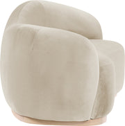 Gustavo 72.5" Velvet Upholstered Upholstered Loveseat in Cream - 44081Cream-L