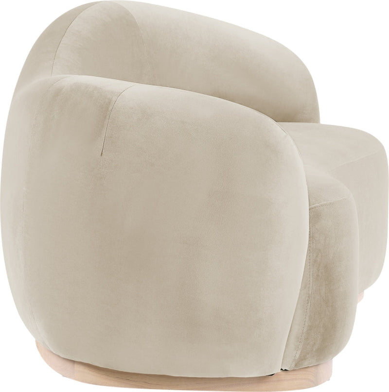 Gustavo 72.5" Velvet Upholstered Upholstered Loveseat in Cream - 44081Cream-L
