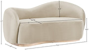 Gustavo 72.5" Velvet Upholstered Upholstered Loveseat in Cream - 44081Cream-L