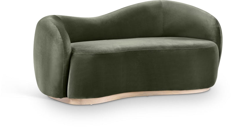 Gustavo 72.5" Velvet Upholstered Upholstered Loveseat in Green - 44081Green-L