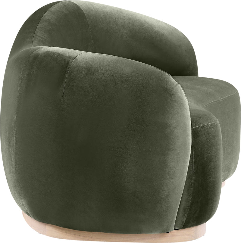 Gustavo 72.5" Velvet Upholstered Upholstered Loveseat in Green - 44081Green-L