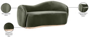Gustavo 72.5" Velvet Upholstered Upholstered Loveseat in Green - 44081Green-L
