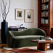 Gustavo 72.5" Velvet Upholstered Upholstered Loveseat in Green - 44081Green-L
