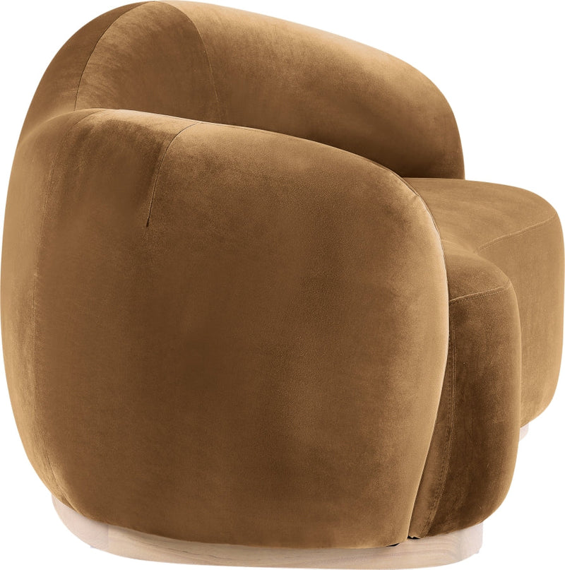 Gustavo 72.5" Velvet Upholstered Upholstered Loveseat in Saddle - 44081Saddle-L