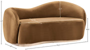 Gustavo 72.5" Velvet Upholstered Upholstered Loveseat in Saddle - 44081Saddle-L