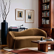 Gustavo 72.5" Velvet Upholstered Upholstered Loveseat in Saddle - 44081Saddle-L
